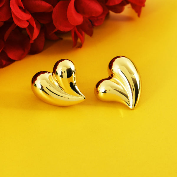 Golden Heart Studs Earrings