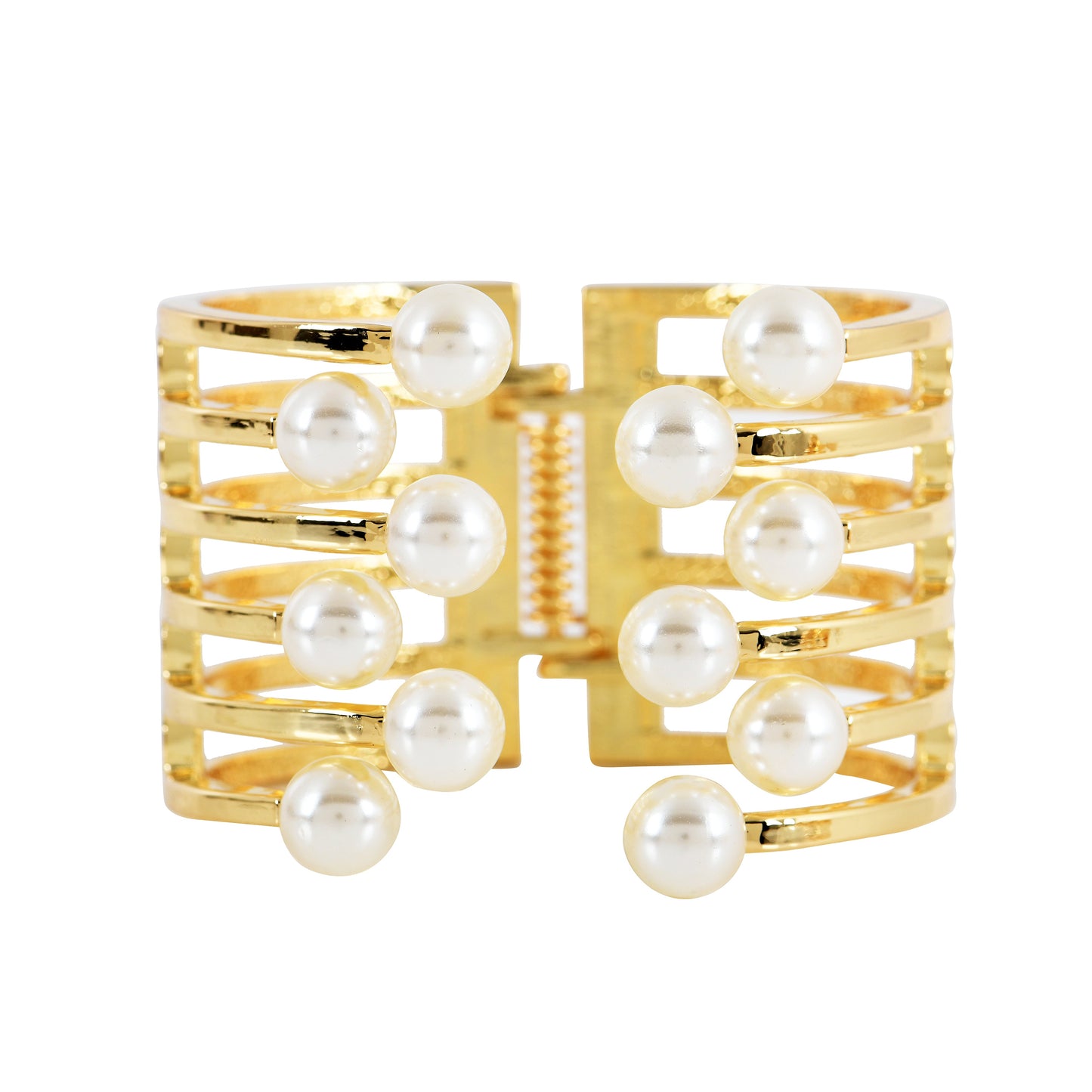 Golden Embrace Pearl Cuff Bracelet