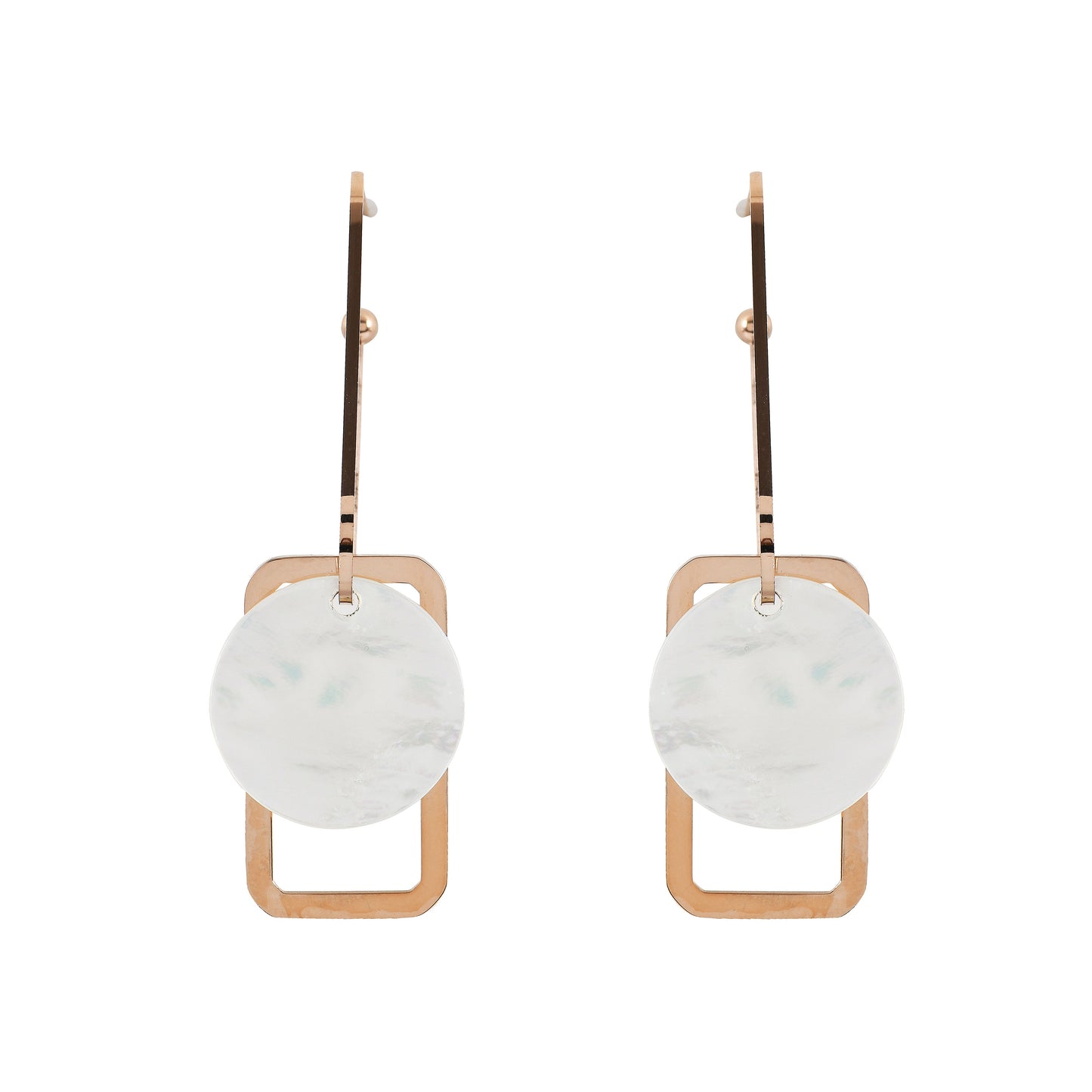 Modern Disc Dangles Earrings