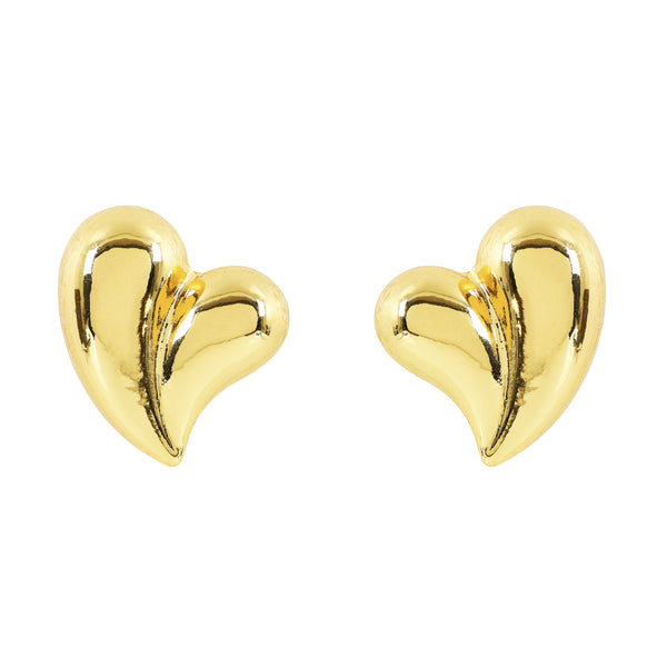 Golden Heart Studs Earrings