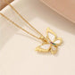 Rainbow Wing Butterfly Pendant Necklace