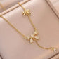 Love Knot Drop Golden Pendant Necklace