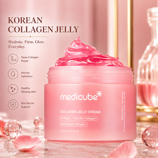 Collagen Jelly Face Cream for Glowing Skin |India’s 1st Korean Hydrolyzed Collagen Jelly | Niacinamide, Hyaluronic Acid | Red Jelly for Hydration, Firming & Anti-Aging |110ml