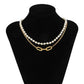 2-in-1 Minimalist Luxe Pearl & Golden Bracelet & Necklace