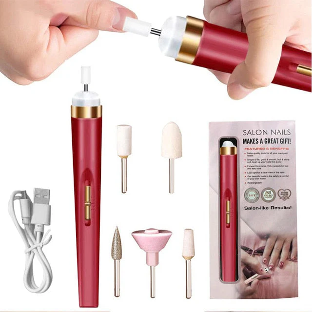 5 in 1 Electric Nail Care Tool – Buffing, Filing & Shaping Device for Smooth, Shiny Nails