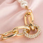 2-in-1 Elegant Pearl & Gold Accent Necklace & Bracelet