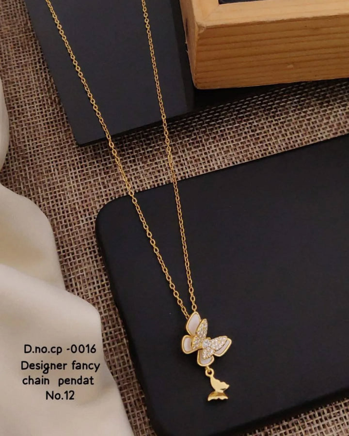 Crystal Dazzle Butterfly Pendant Necklace