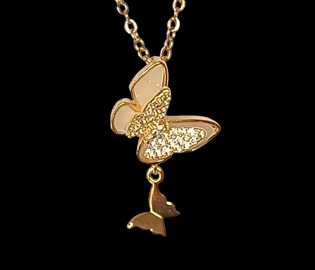 Crystal Dazzle Butterfly Pendant Necklace
