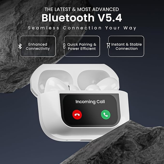 Airpods Pro 2+ With Digital Screen 100% ANC with 1.41" Full HD Touch Screen + GPS Tracking (Find my Device ) + 13mm High Deep Bass Drivers