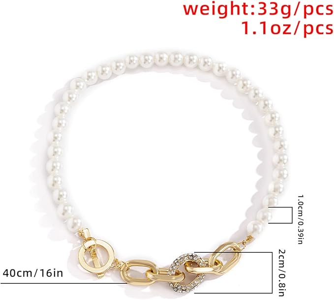 2-in-1 Elegant Pearl & Gold Accent Necklace & Bracelet