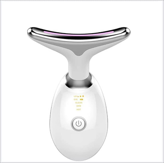 3-in-1 LED Light Face and Neck Massager For Anti Aging & Anti Wrinkle – Skin Tightening, Lifting & Rejuvenation Device with Multiple Modes