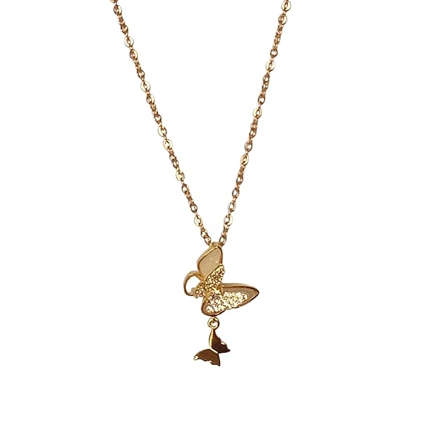 Crystal Dazzle Butterfly Pendant Necklace