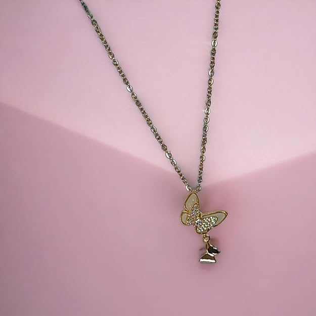 Crystal Dazzle Butterfly Pendant Necklace