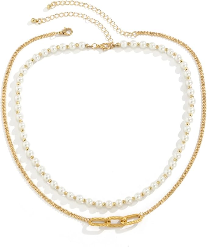 2-in-1 Minimalist Luxe Pearl & Golden Bracelet & Necklace