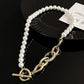 2-in-1 Elegant Pearl & Gold Accent Necklace & Bracelet