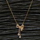 Elegant Bow Cascade Pendant Necklace
