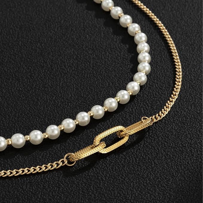 2-in-1 Minimalist Luxe Pearl & Golden Bracelet & Necklace