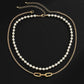2-in-1 Minimalist Luxe Pearl & Golden Bracelet & Necklace