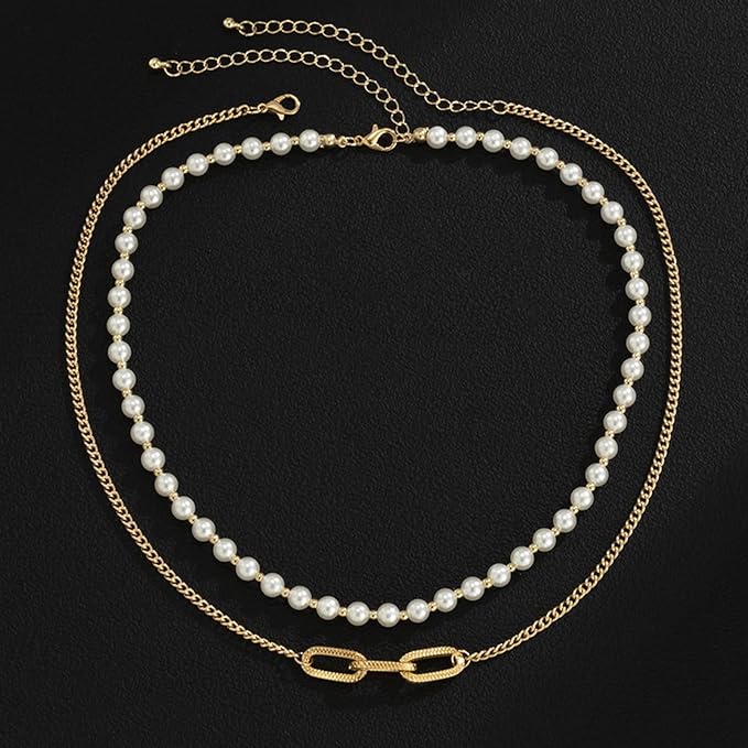 2-in-1 Minimalist Luxe Pearl & Golden Bracelet & Necklace
