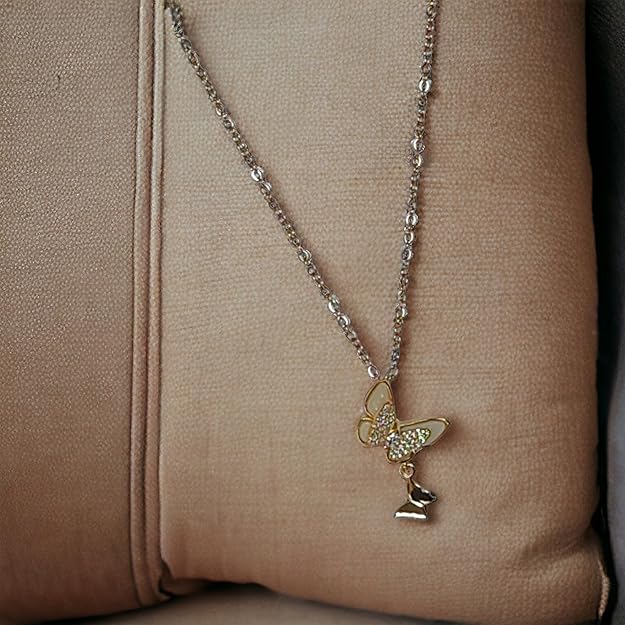 Crystal Dazzle Butterfly Pendant Necklace