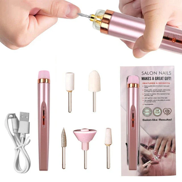 5 in 1 Electric Nail Care Tool – Buffing, Filing & Shaping Device for Smooth, Shiny Nails
