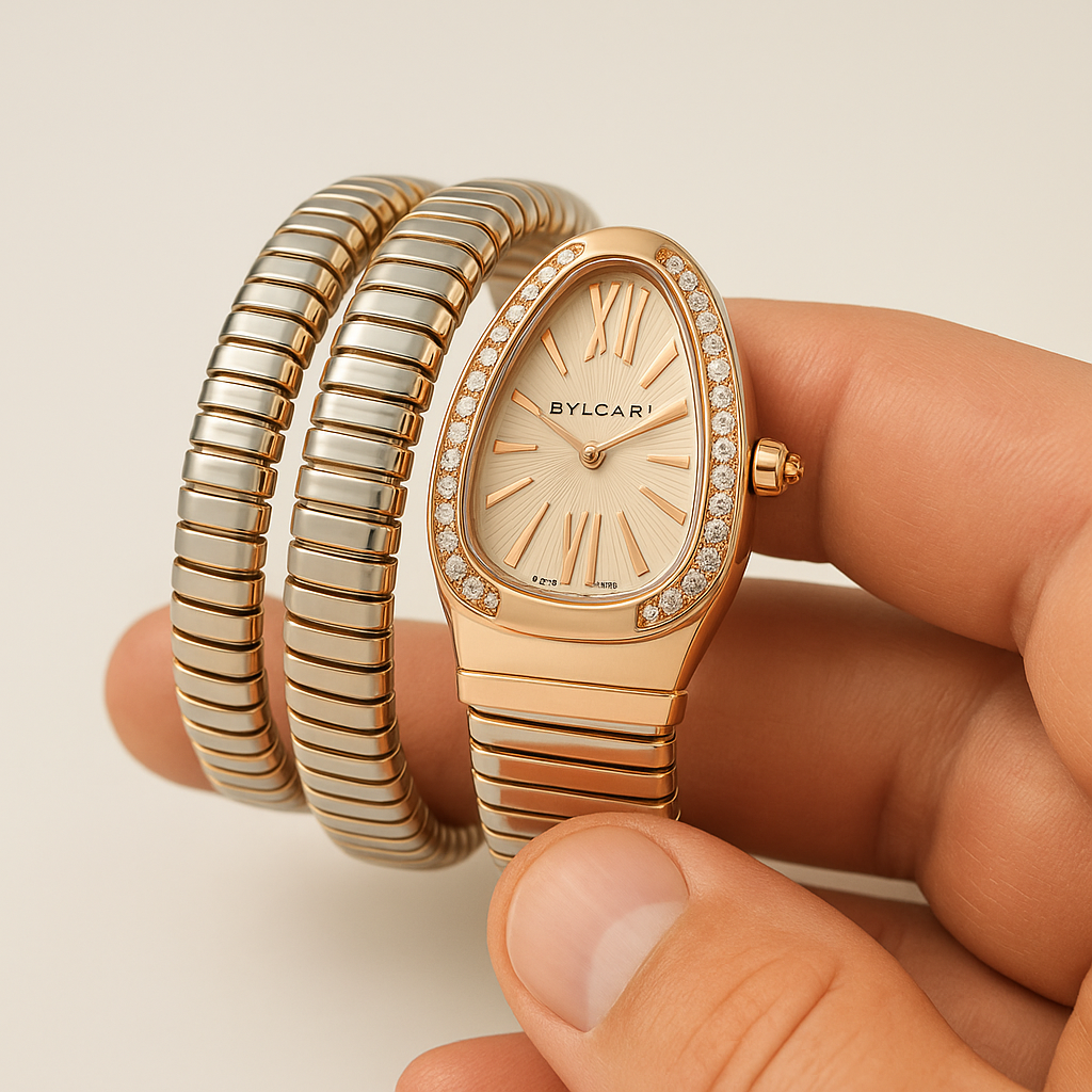BVLGARI- Inspired Serpenti Wrist Watch for Women in Drop case & Gemstone