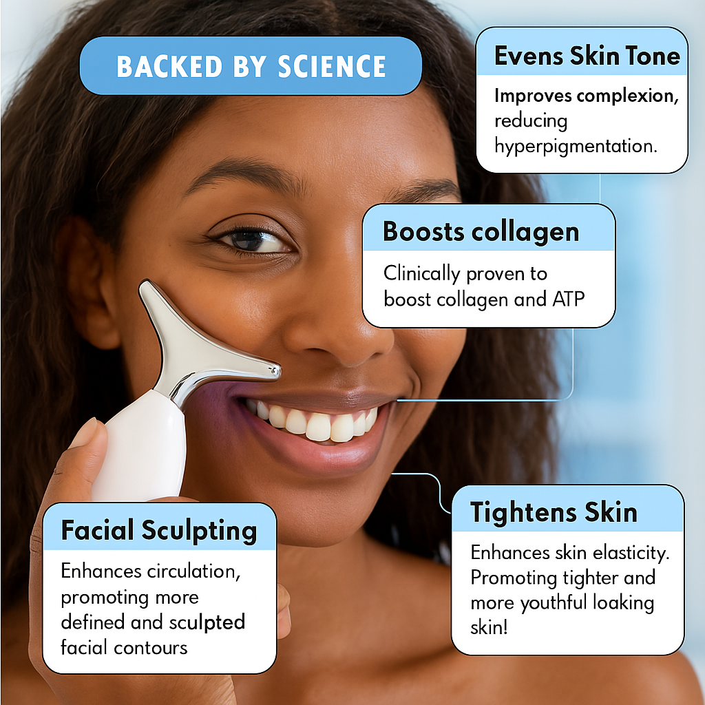 3-in-1 LED Light Face and Neck Massager For Anti Aging & Anti