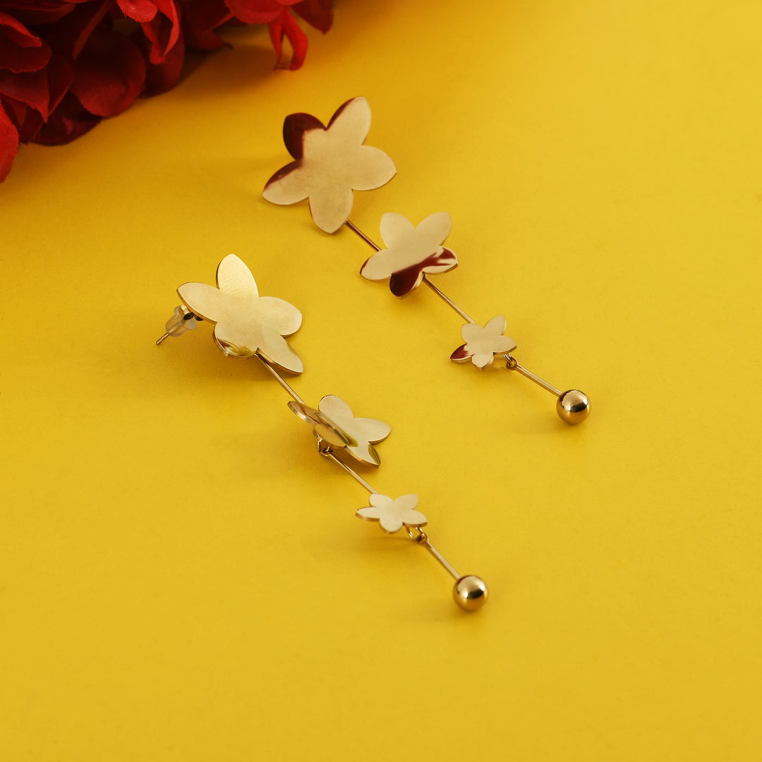 Golden Petal Rain Earrings