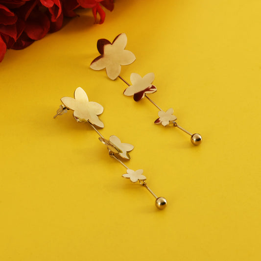Golden Petal Rain Earrings