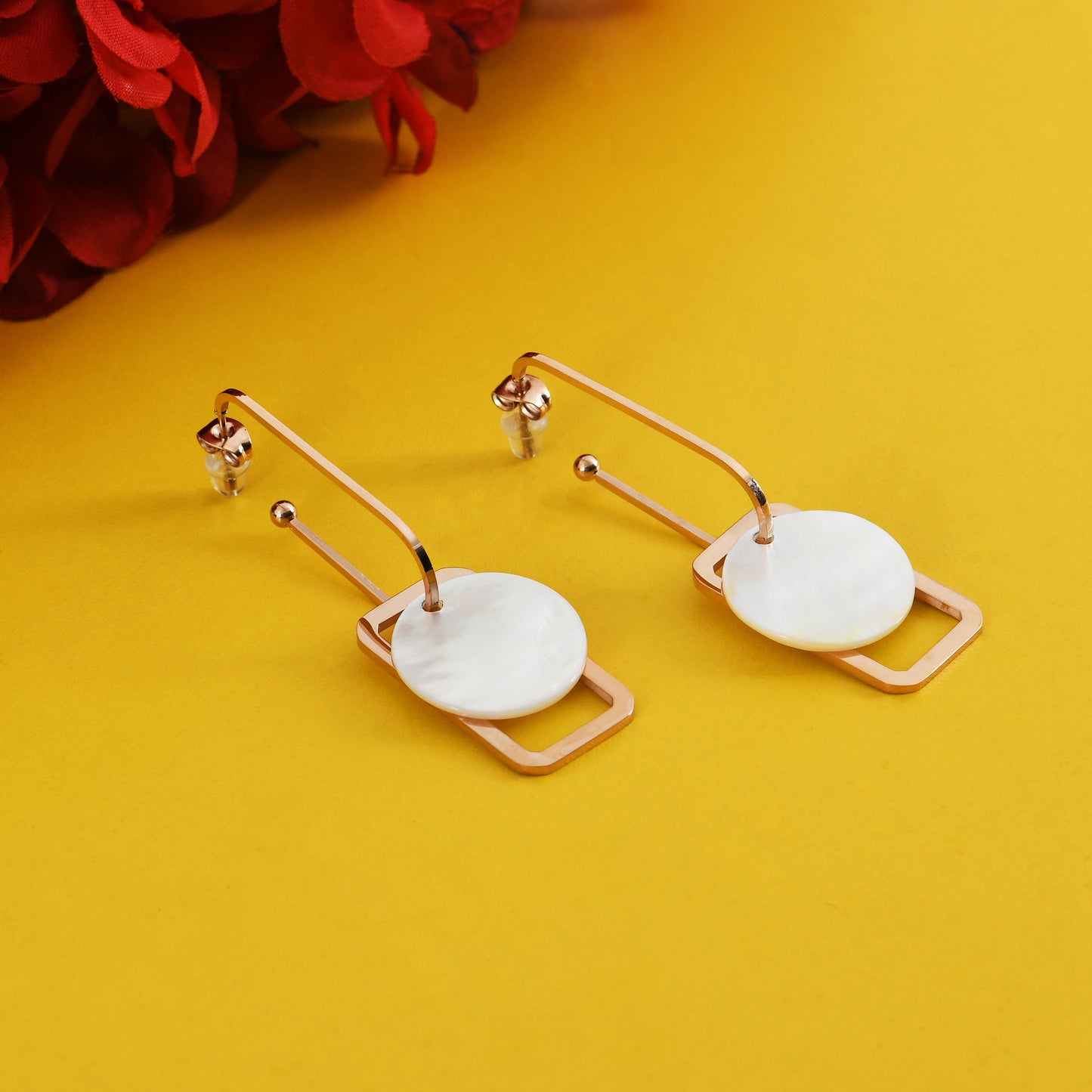 Modern Disc Dangles Earrings