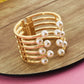 Golden Embrace Pearl Cuff Bracelet