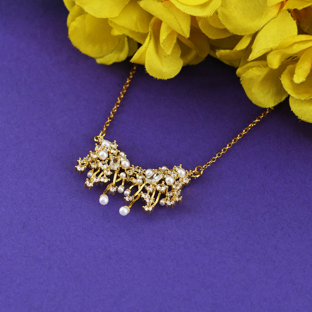 Fairy Dust & Pearl Pendant Necklace