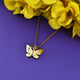 Rainbow Wing Butterfly Pendant Necklace