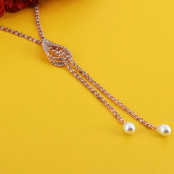 Long Crystal Teardrop Pendant Necklace