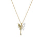 Crystal Drop Butterfly Pendant Necklace