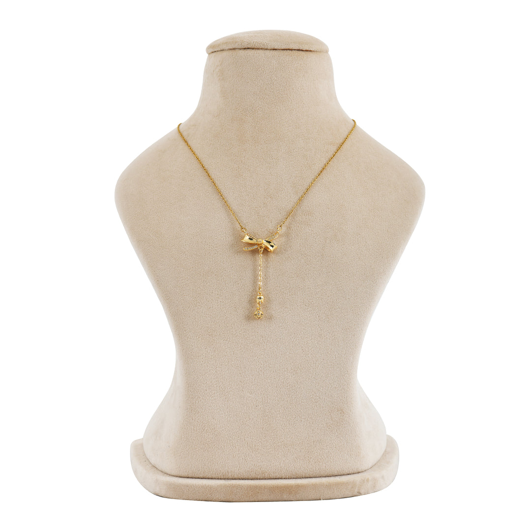 Love Knot Drop Golden Pendant Necklace