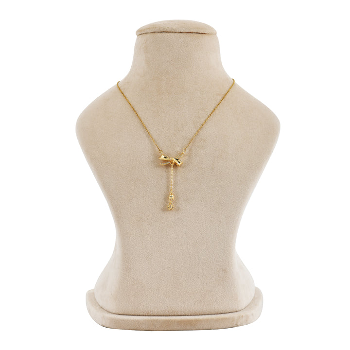 Love Knot Drop Golden Pendant Necklace