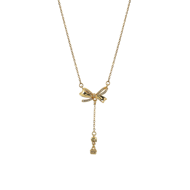 Love Knot Drop Golden Pendant Necklace