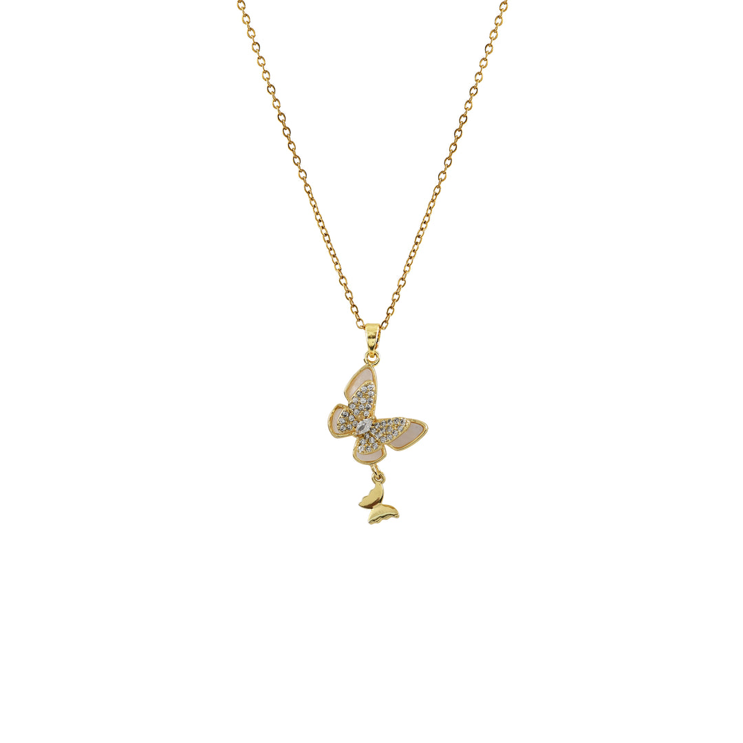 Crystal Dazzle Butterfly Pendant Necklace