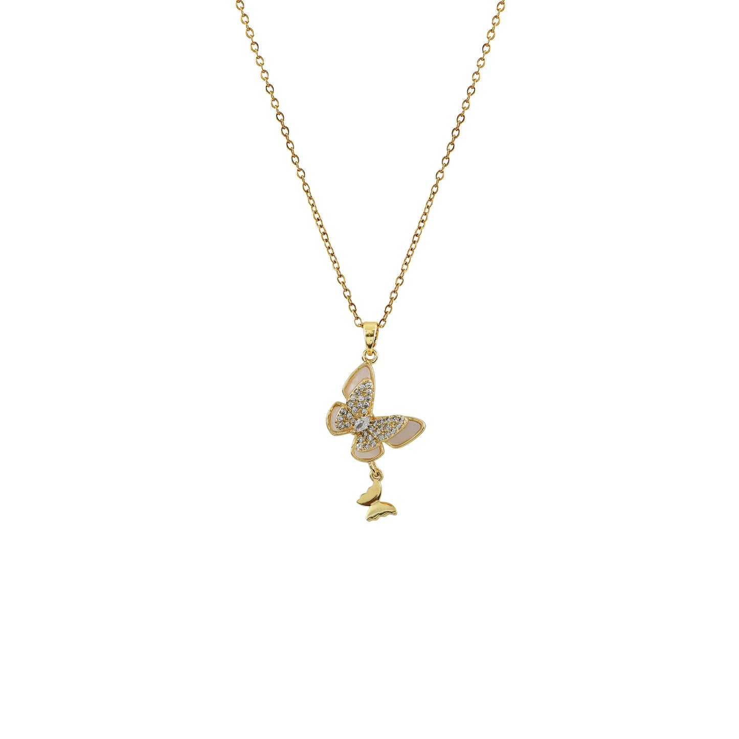 Crystal Dazzle Butterfly Pendant Necklace