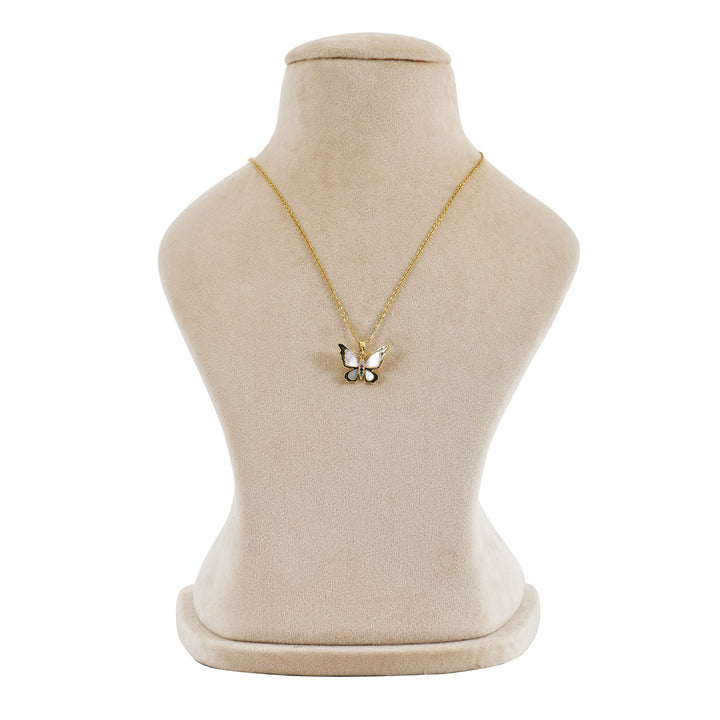 Rainbow Wing Butterfly Pendant Necklace