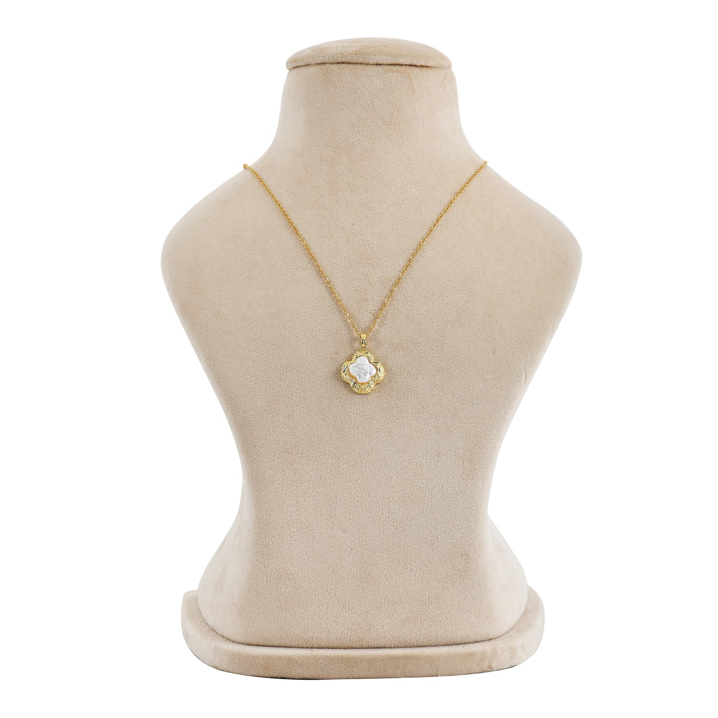 Mother of Pearl Clover Pendant Necklace
