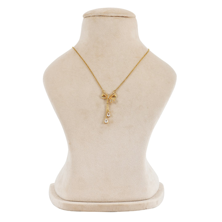 Elegant Bow Cascade Pendant Necklace