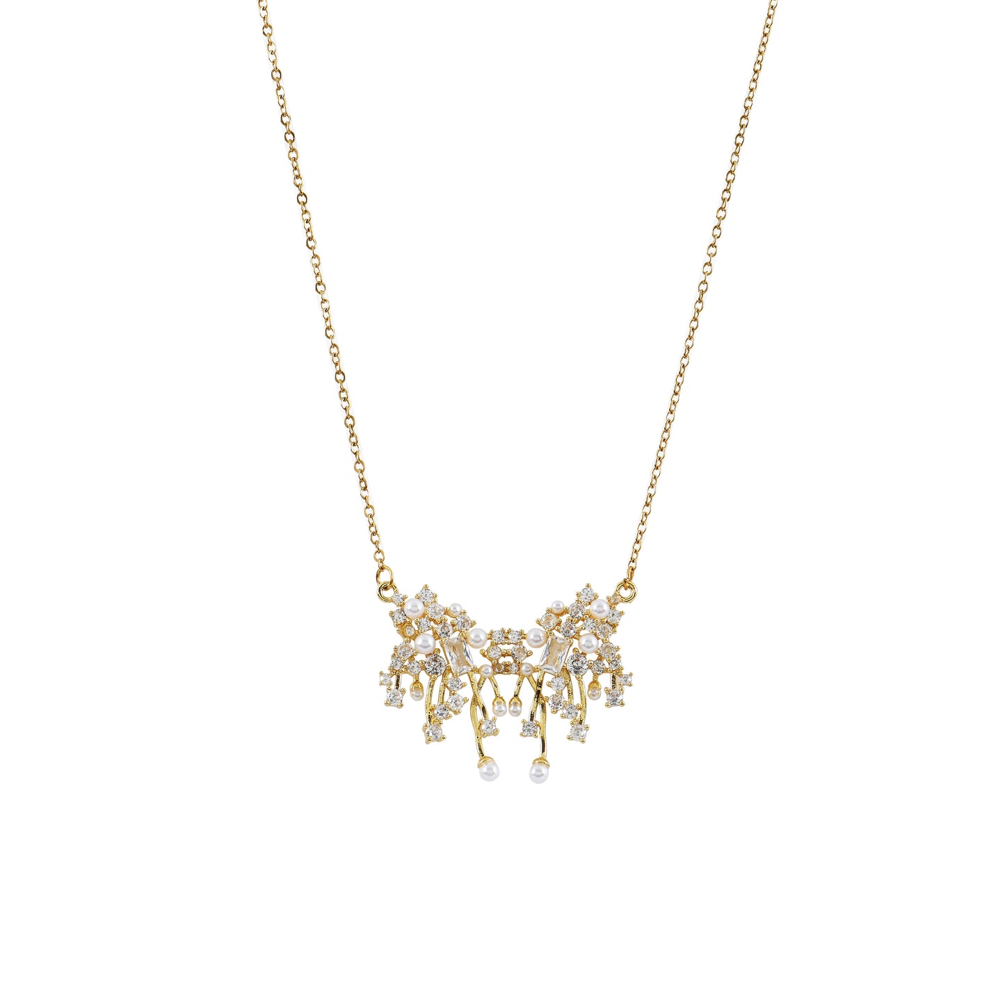 Fairy Dust & Pearl Pendant Necklace