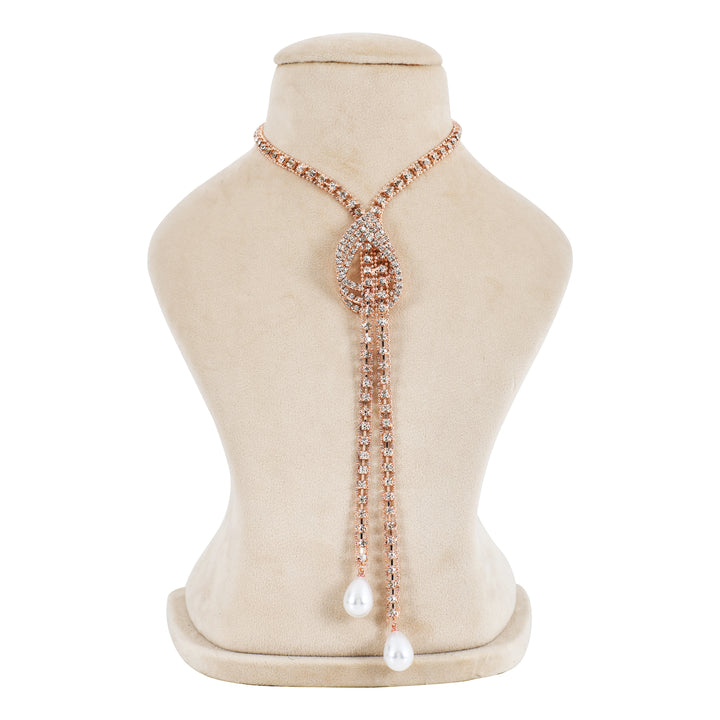 Long Crystal Teardrop Pendant Necklace