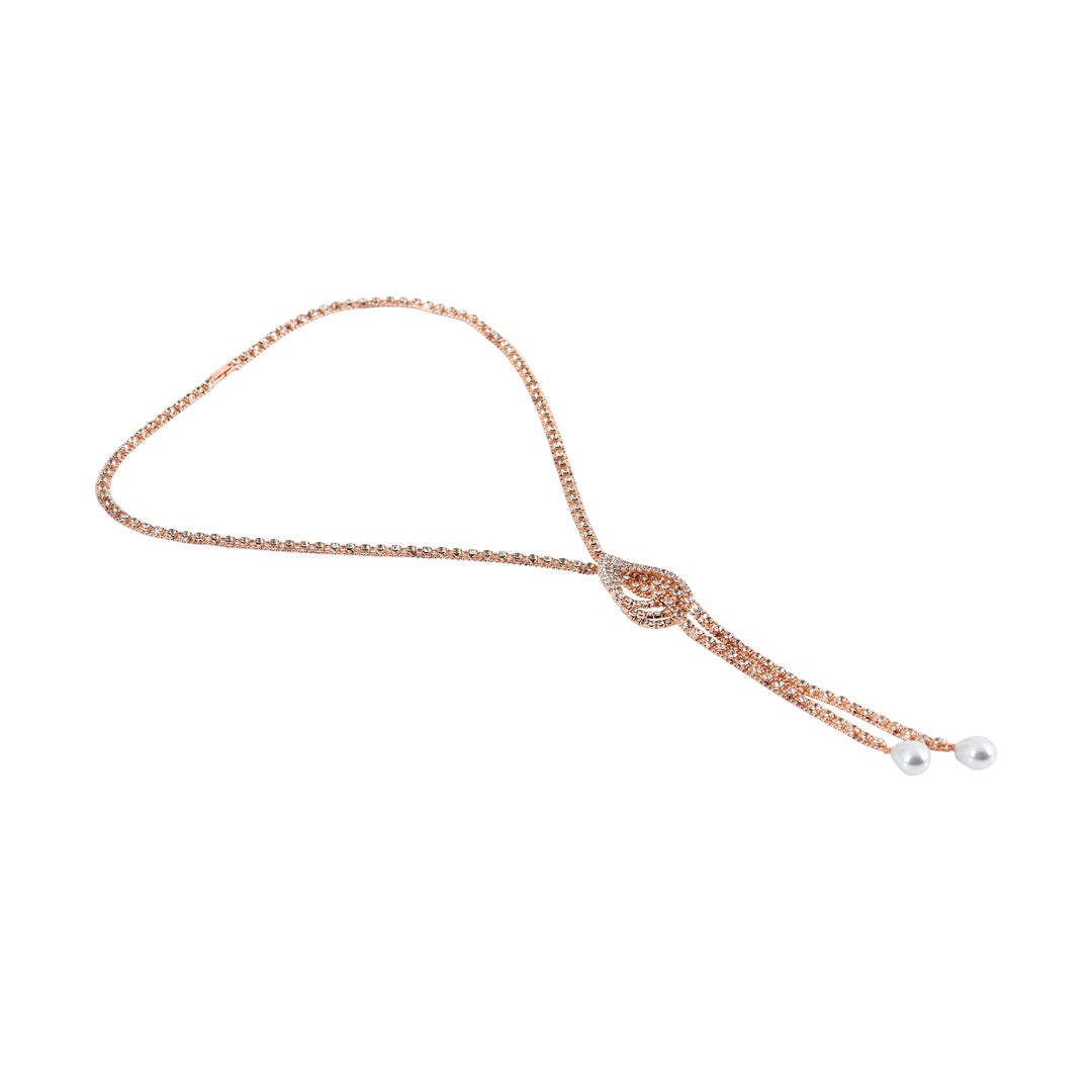 Long Crystal Teardrop Pendant Necklace