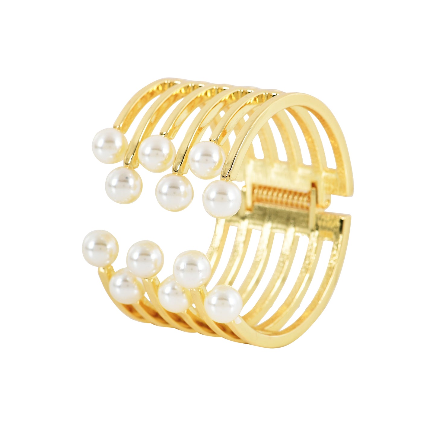 Golden Embrace Pearl Cuff Bracelet