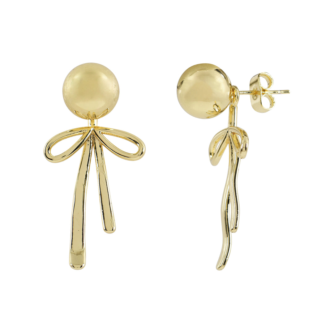 2-in-1 Ribbon Orb Earrings