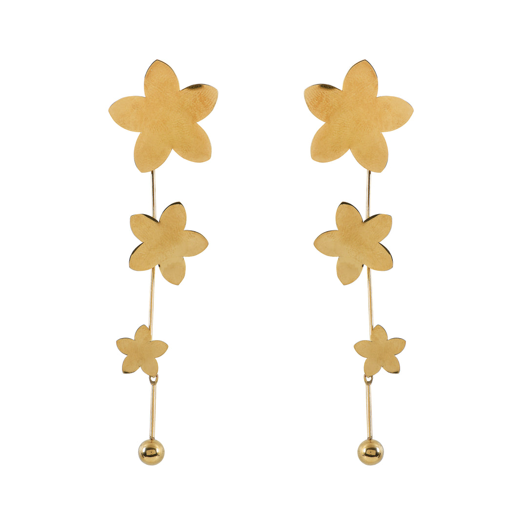 Golden Petal Rain Earrings