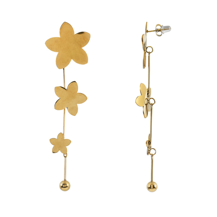 Golden Petal Rain Earrings